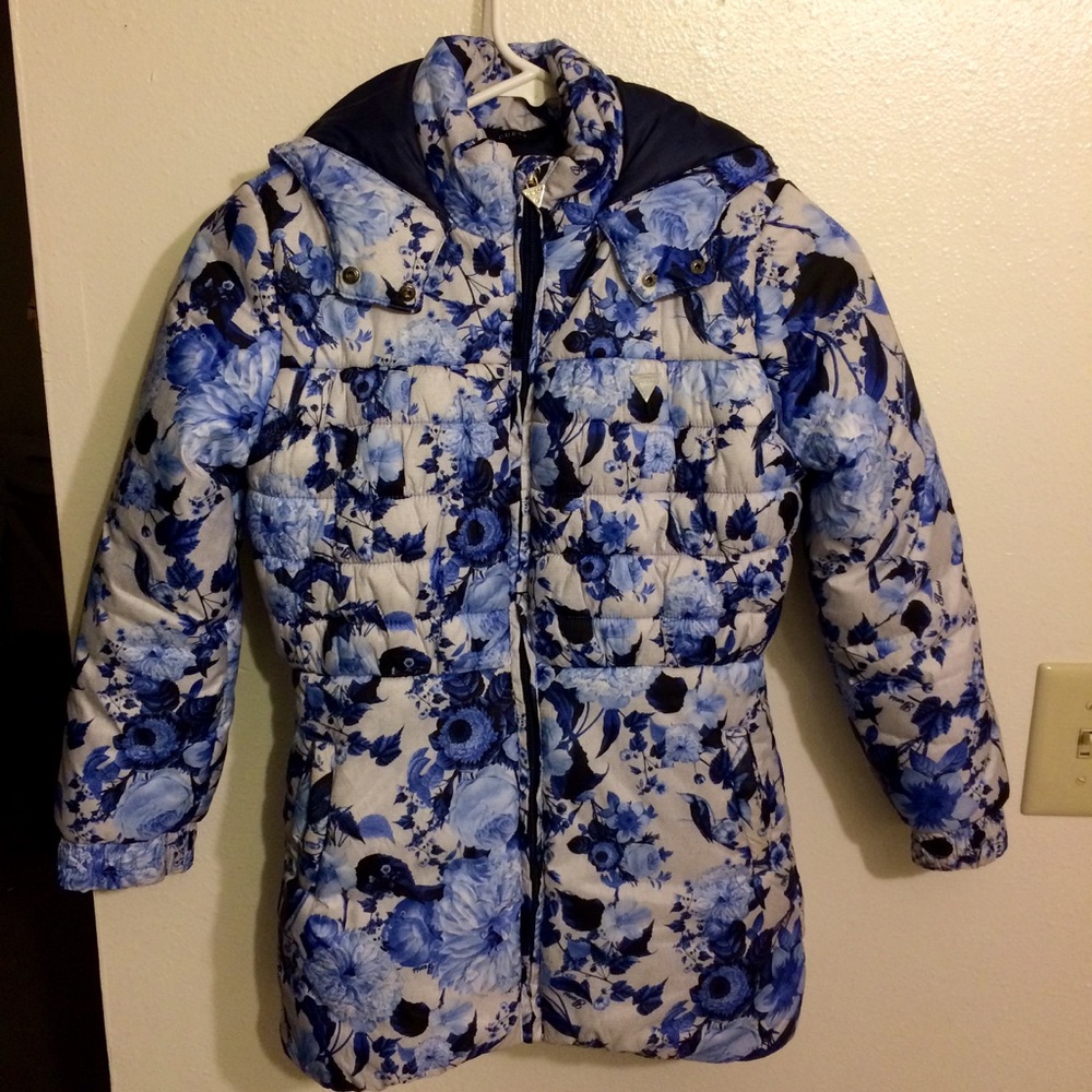 Youth GUESS Floral Puffer Jacket
